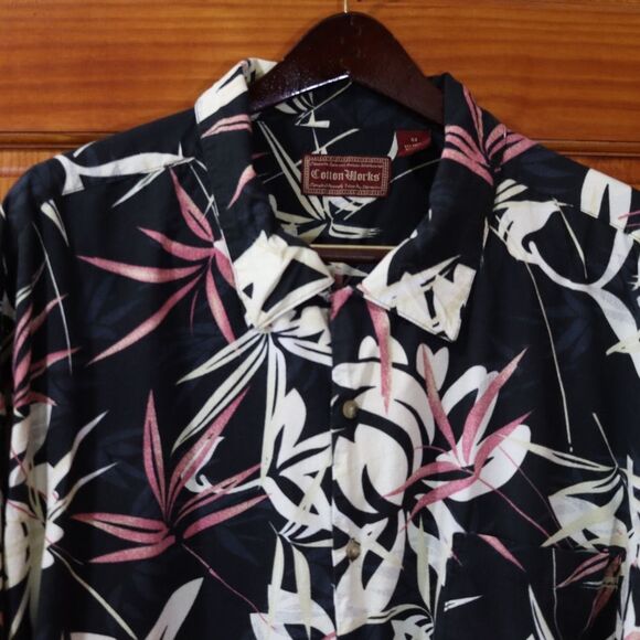 Cotton Works Mens 4X Tropical Floral Print Hawaiian Button Down Shirt - Picture 4 of 10